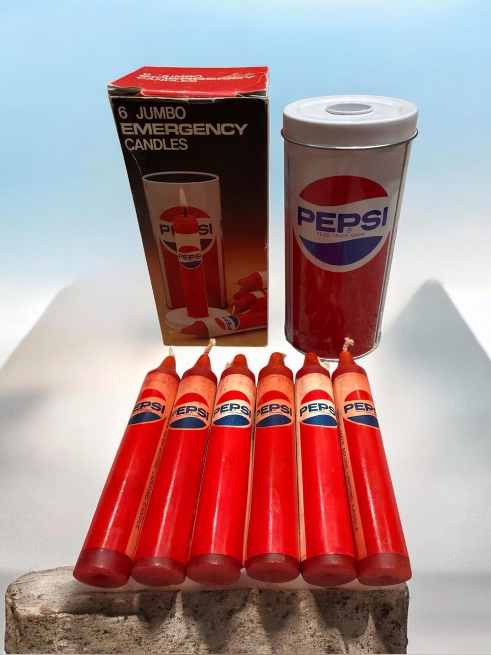 Vintage Pepsi-Cola Emergency Candle Set